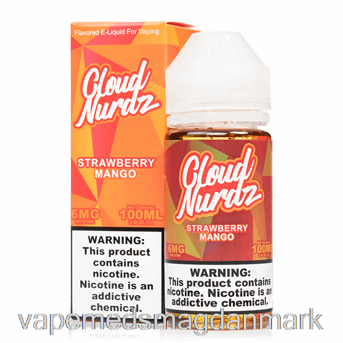 Vape Uden Nikotin Jordbær Mango - Cloud Nurdz - 100ml 0mg